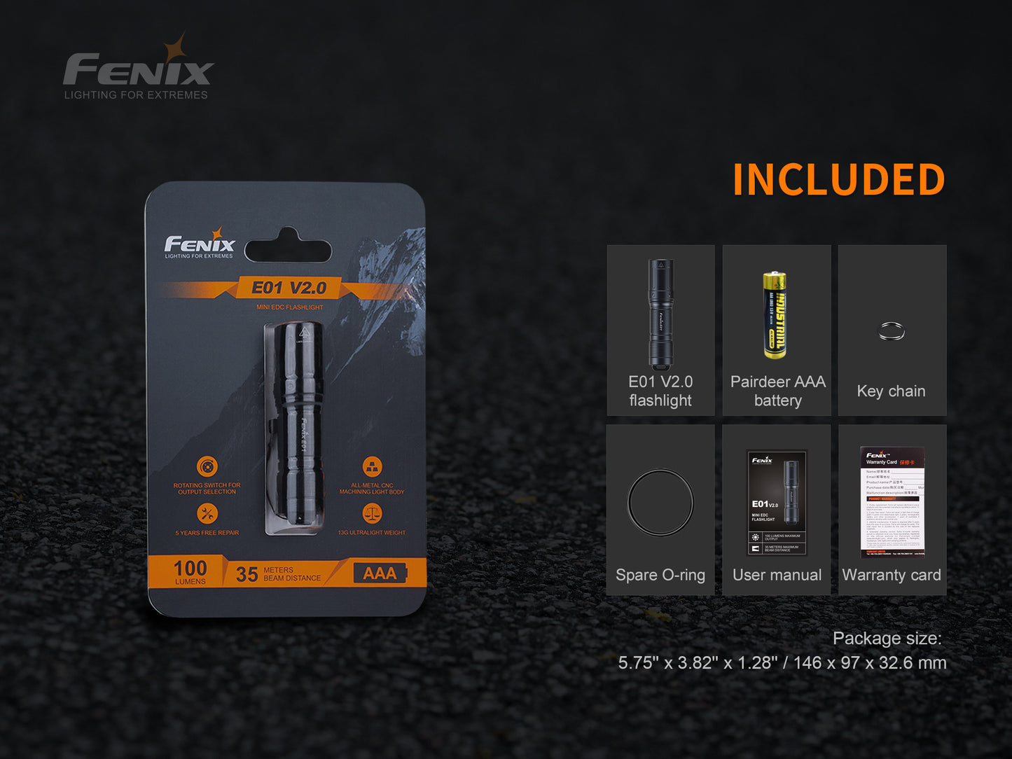 Fenix E01 V2.0 Keychain Flashlight
