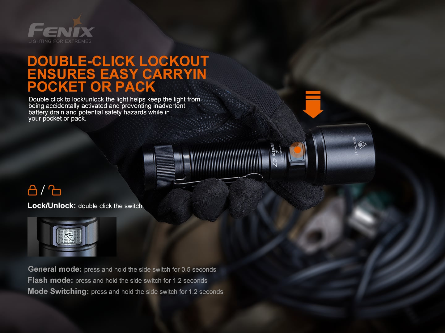 Fenix C7 High Performance Rechargeable Flashlight - 3000 Lumens