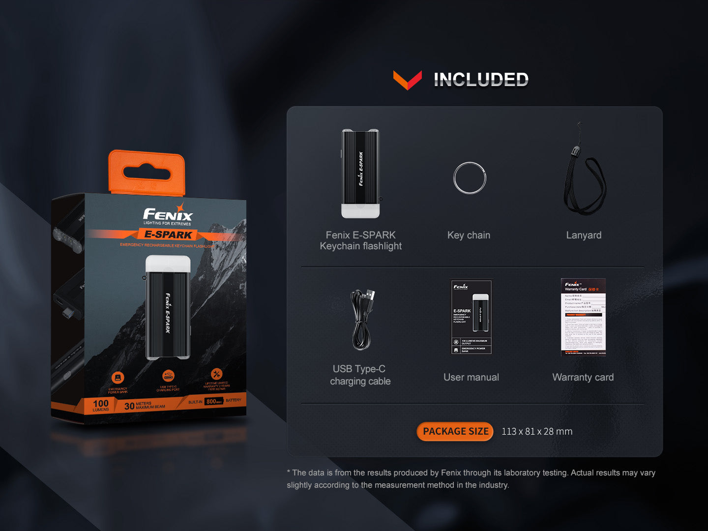 Fenix E-Spark Rechargeable Keychain Flashlight With Power Bank Feature