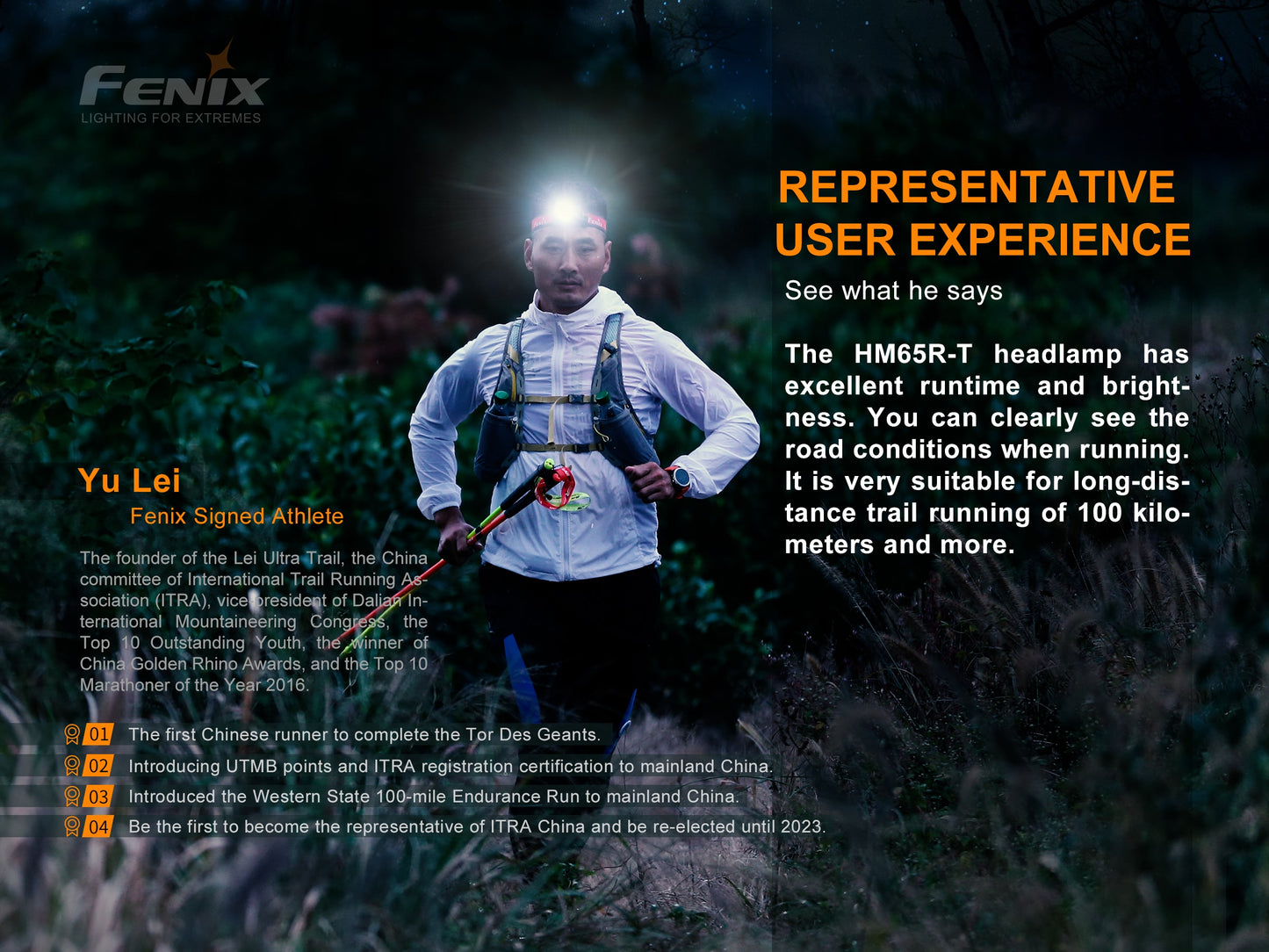 Fenix HM65R-T Lightweight Magnesium Trail Running Headlamp