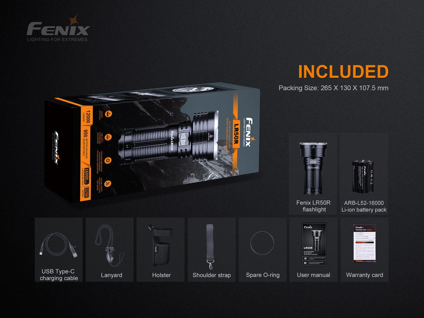 Fenix LR50R High Power Flashlight
