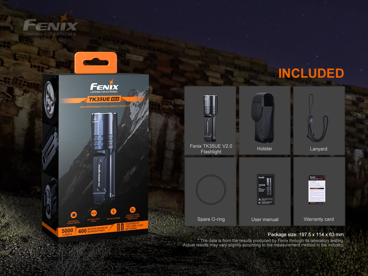 Fenix TK35UE V2.0 High Performance Flashlight 5000 Lumens