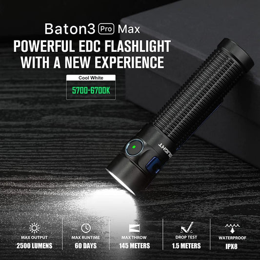 Olight Baton 3 Pro Max Everyday Carry Flashlight_2500 Lumens