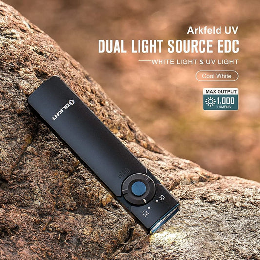 Olight Arkfeld UV Dual Light Sources Everyday Carry Flashlight