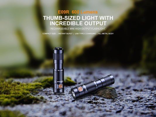 Fenix E09R 600 Lumens Rechargeable Compact Flashlight