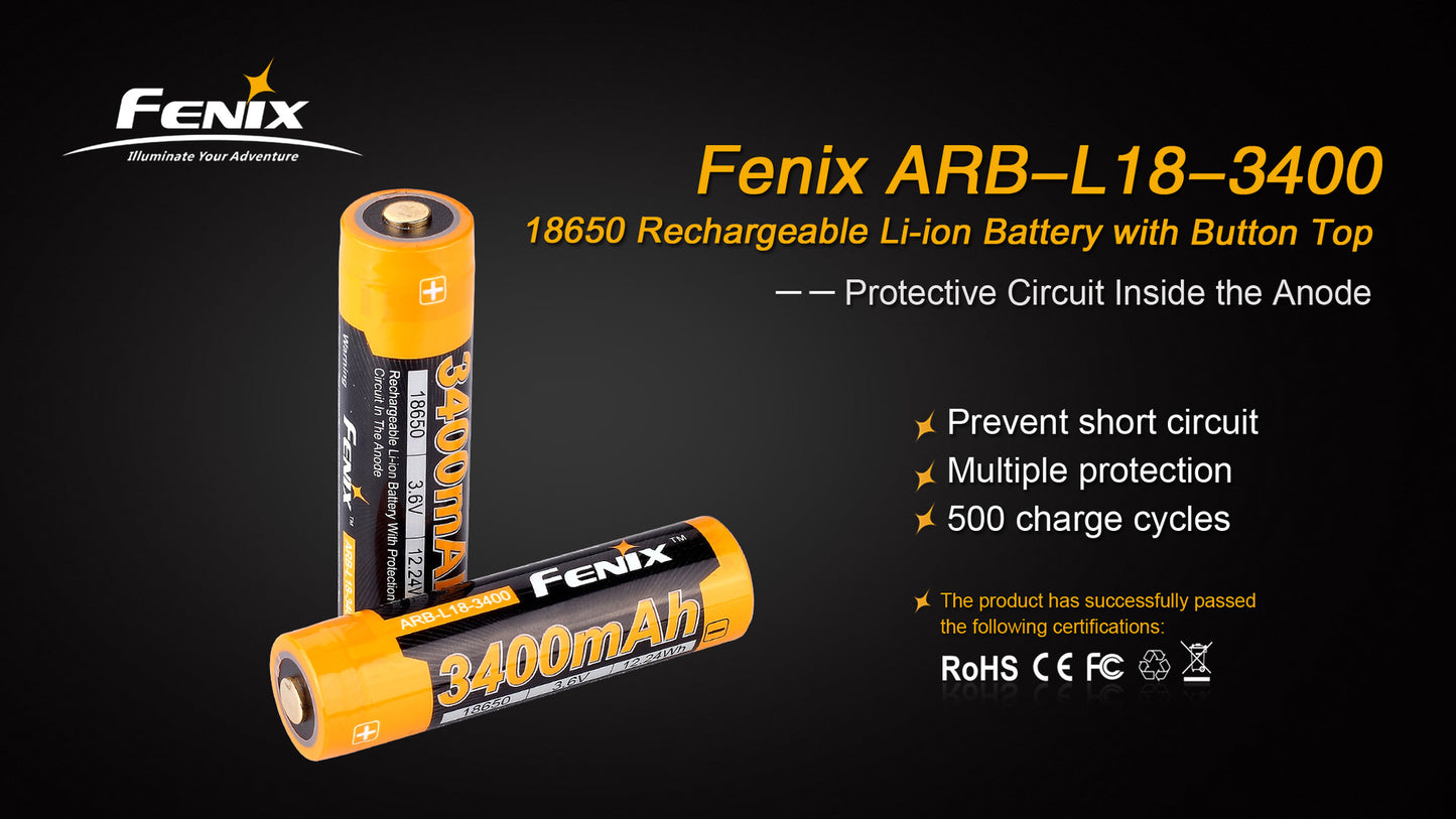 Fenix ARB-L18-3400 18650 Li-ion Rechargeable Battery