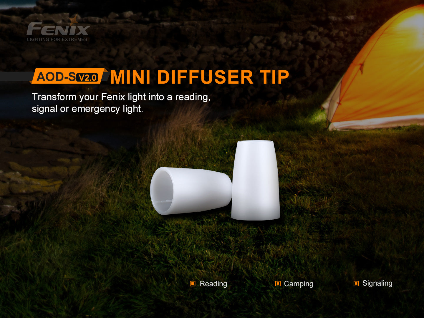 Fenix AOD-S V2 White Diffuser Tip For Flashlight
