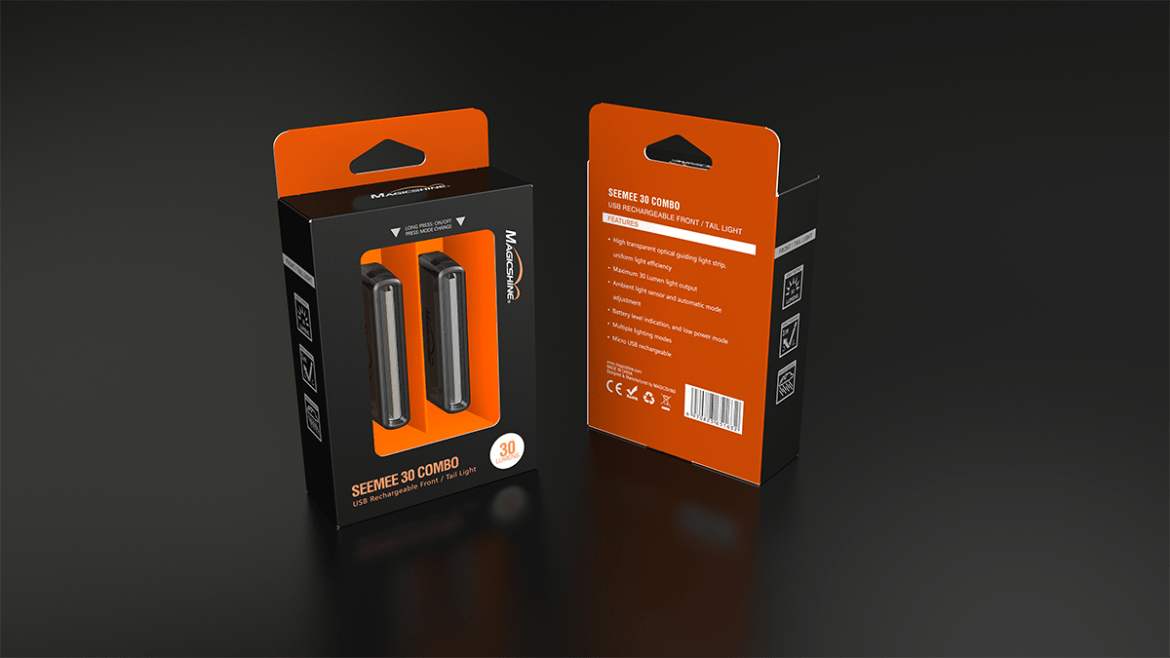 Magicshine SEEMEE 30 Bicycle Rear Light in Red & Front Warning Light in White (Twin Pack)