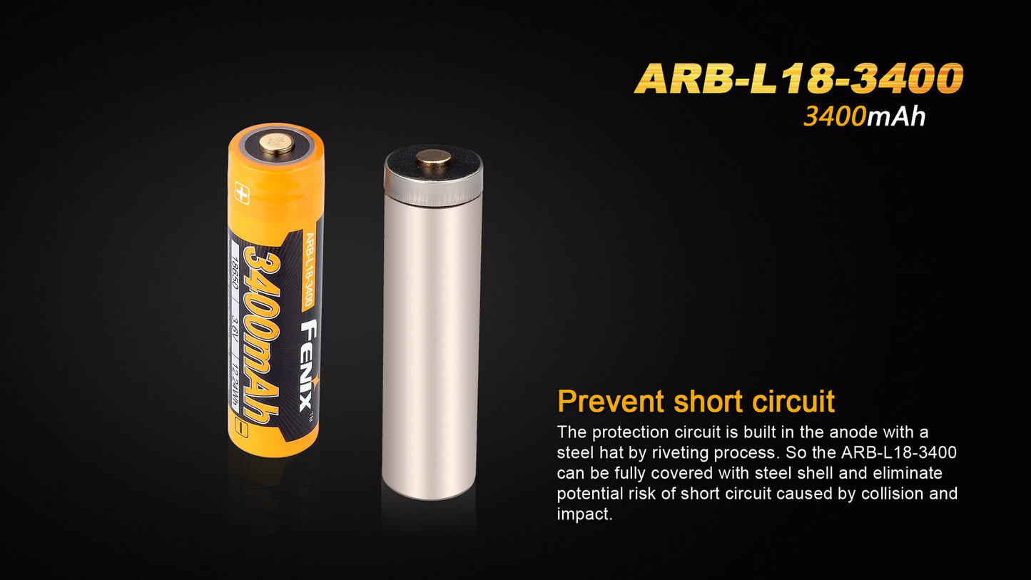 Fenix ARB-L18-3400 18650 Li-ion Rechargeable Battery