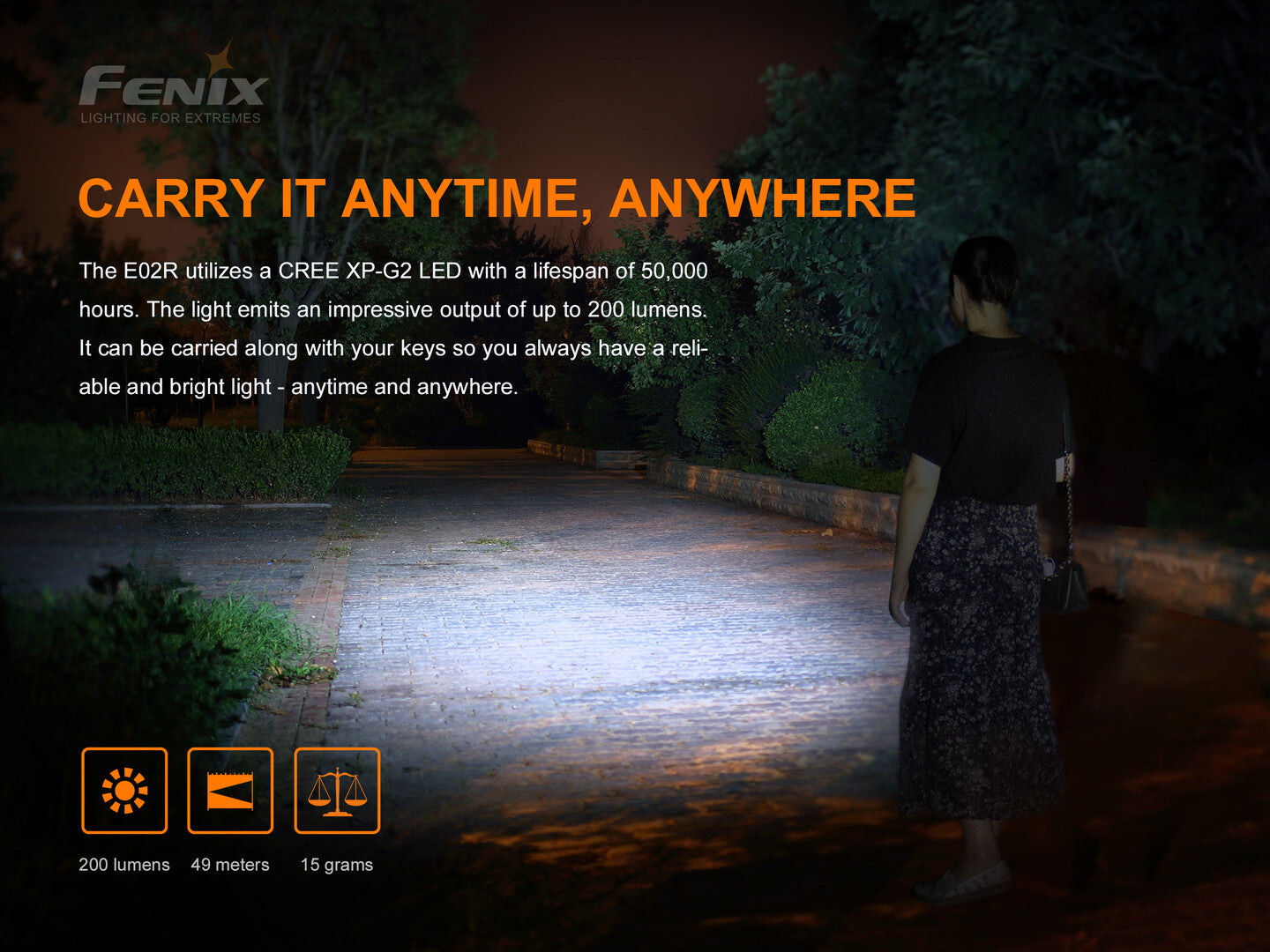 Fenix E02R Rechargeable Keychain Flashlight