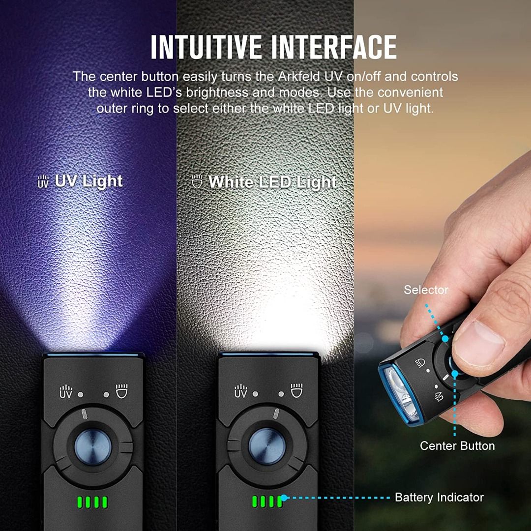 Olight Arkfeld UV Dual Light Sources Everyday Carry Flashlight