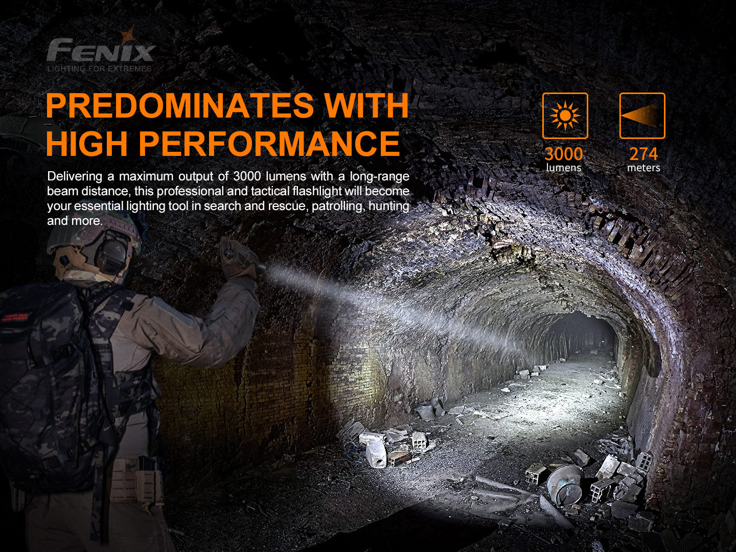 Fenix PD36 Tac 3000 Lumens Tactical Flashlight
