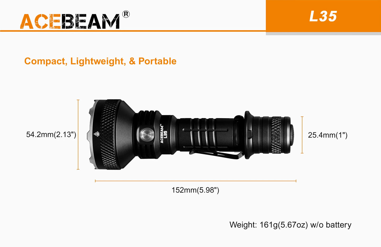 Acebeam L35 LED Flashlight_5,000 Lumens