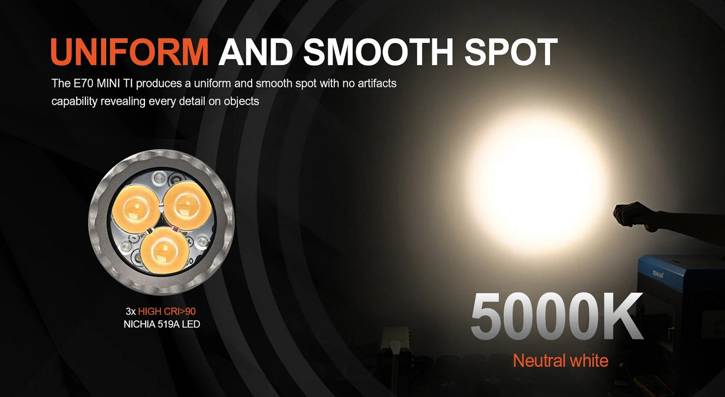 Acebeam E70 Mini Titanium LED Flashlight