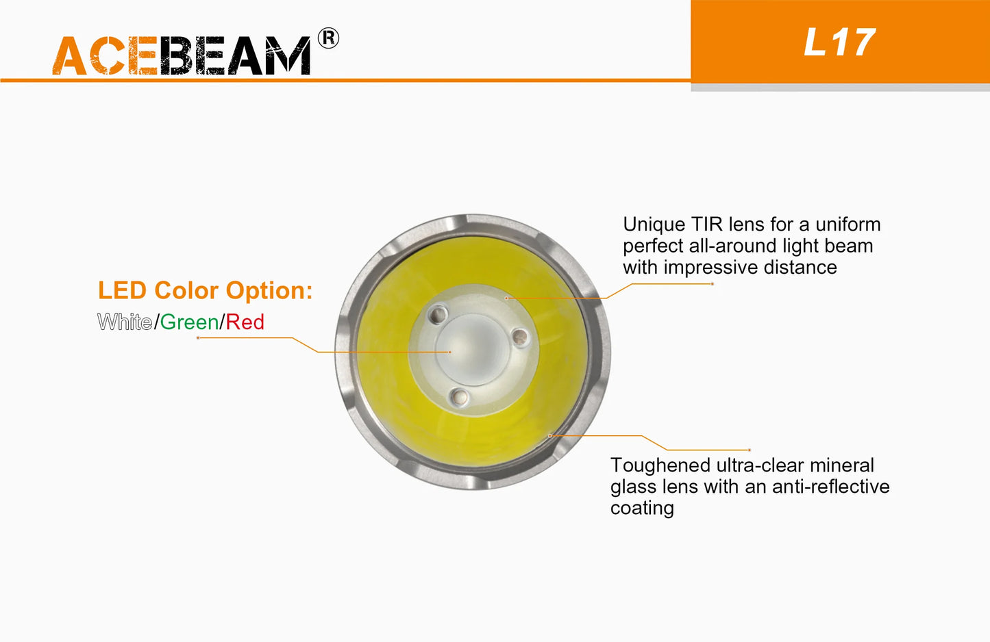 Acebeam L17 Compact Long Throw LED Flashlight