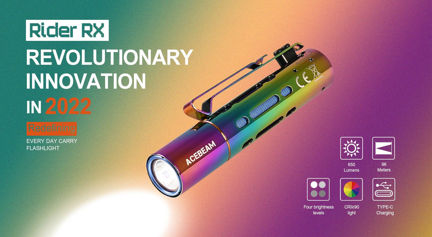 Acebeam Rider RX Fidget Flashlight In Stainless Steel