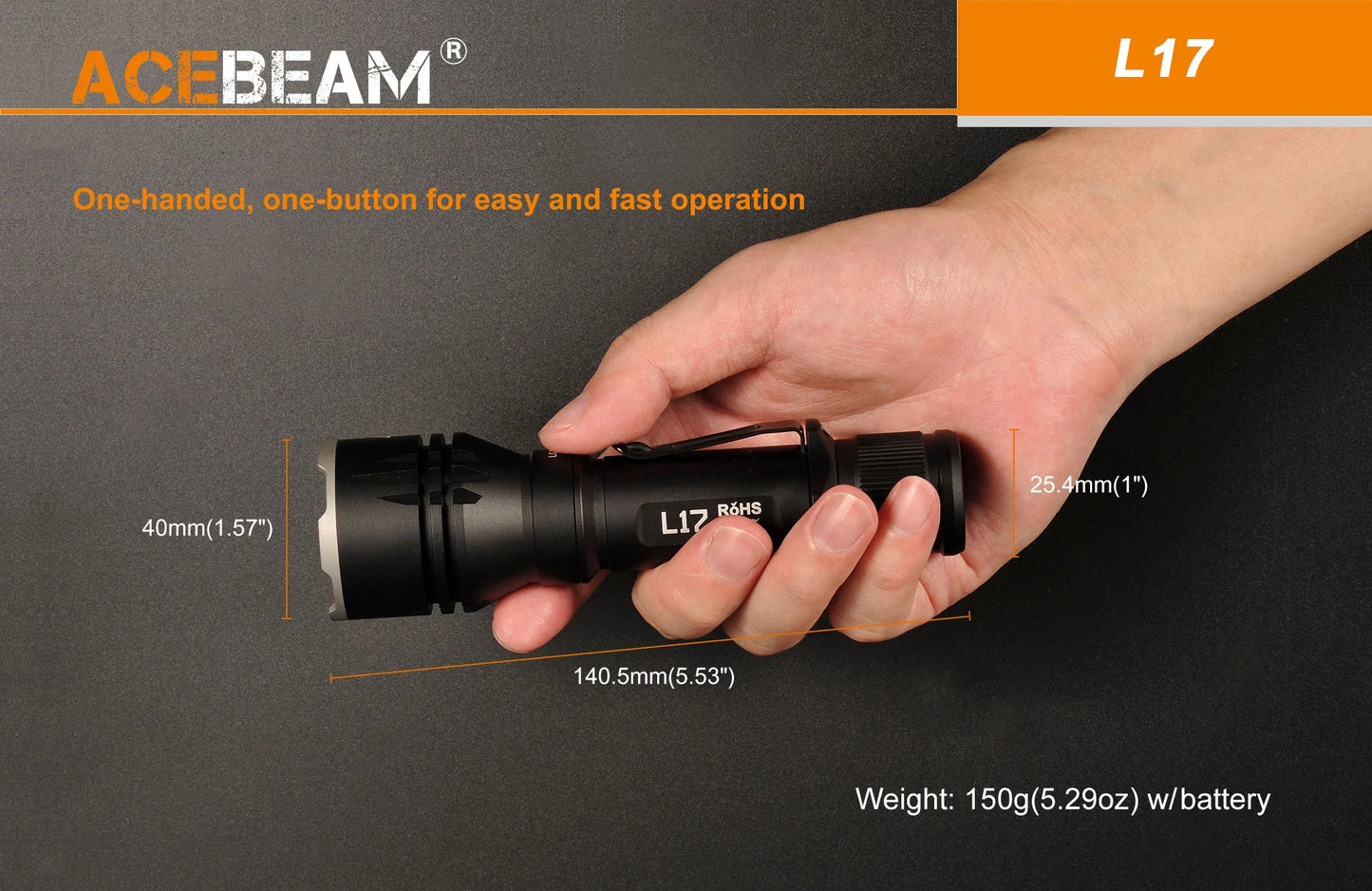 Acebeam L17 Compact Long Throw LED Flashlight