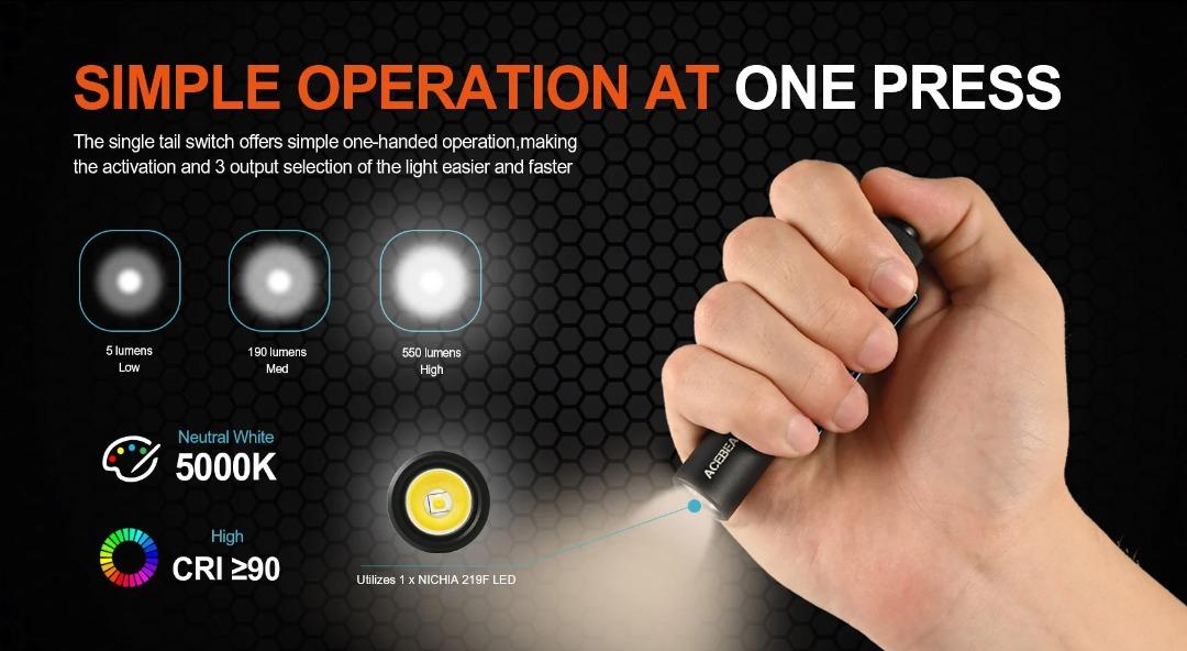 Acebeam Pokelite AA Compact Rechargeable Flashlight