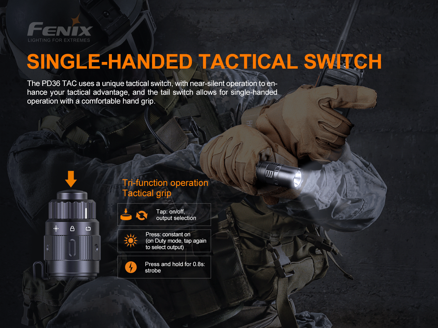 Fenix PD36 Tac 3000 Lumens Tactical Flashlight