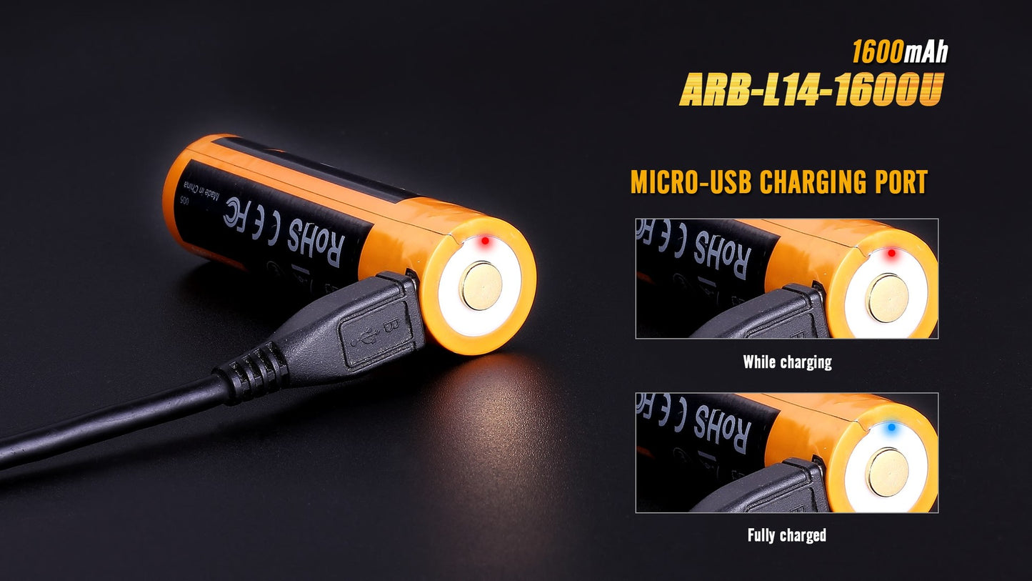 Fenix ARB-L14-1600U -1.5V 14500 / AA Battery with Micro-USB Port