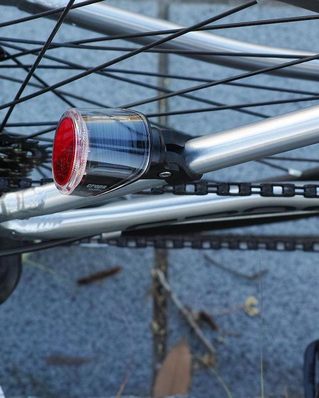 Crops Japan Rear Reflector With Solar Powered Night Blinker For Bike Mudguard & Seat Stay