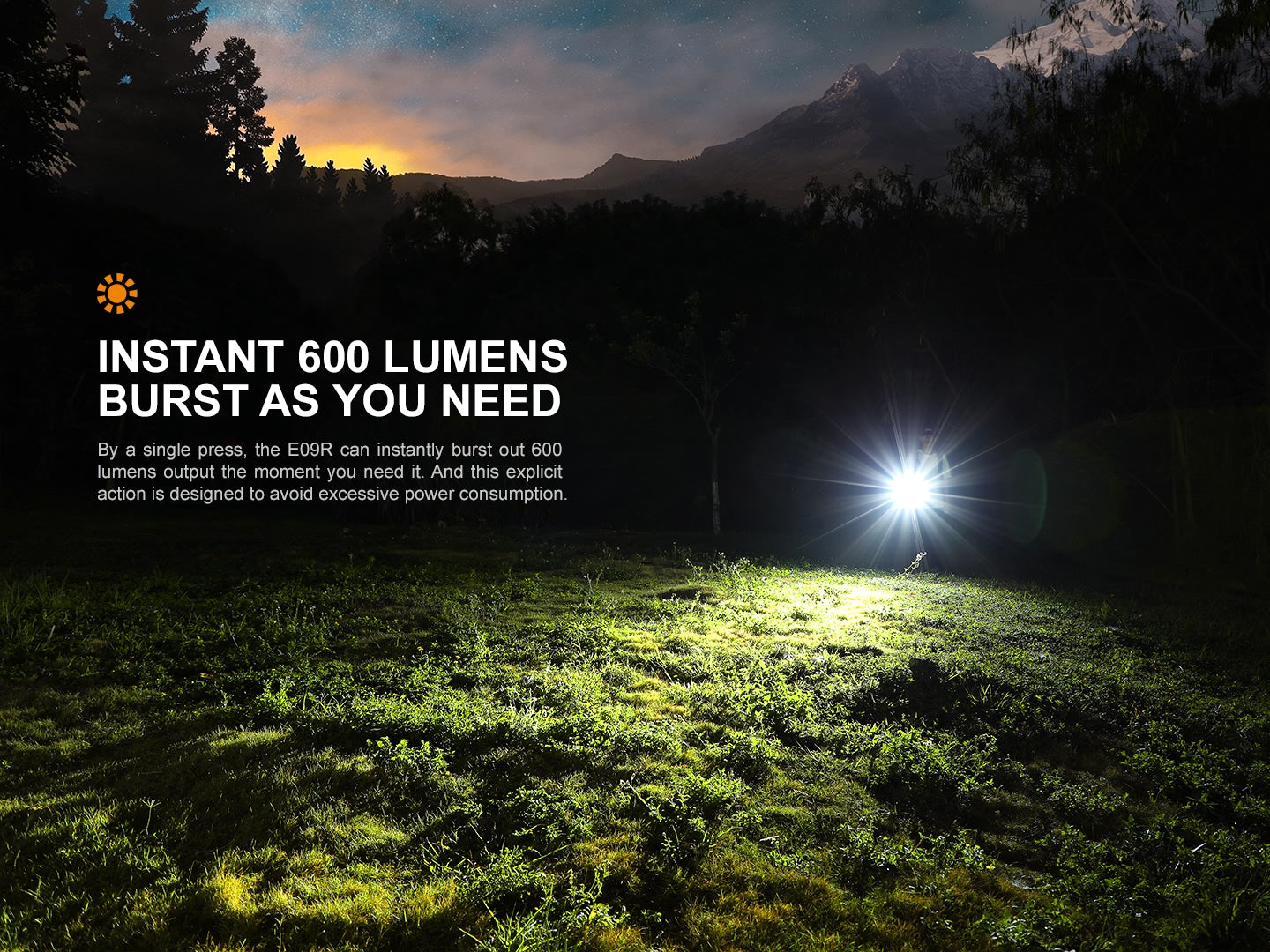 Fenix E09R 600 Lumens Rechargeable Compact Flashlight