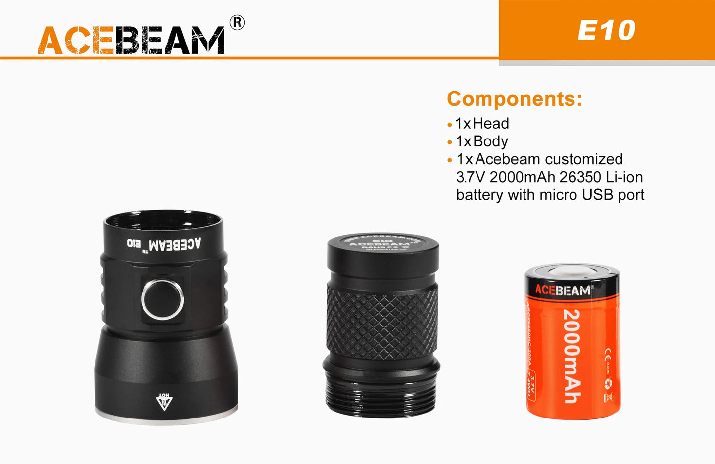 Acebeam E10 Compact Long Throw Flashlight