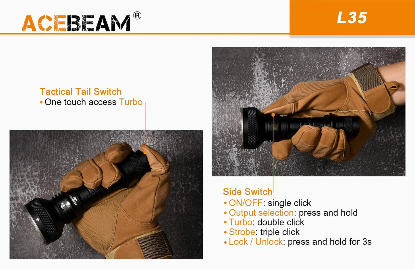 Acebeam L35 LED Flashlight_5,000 Lumens