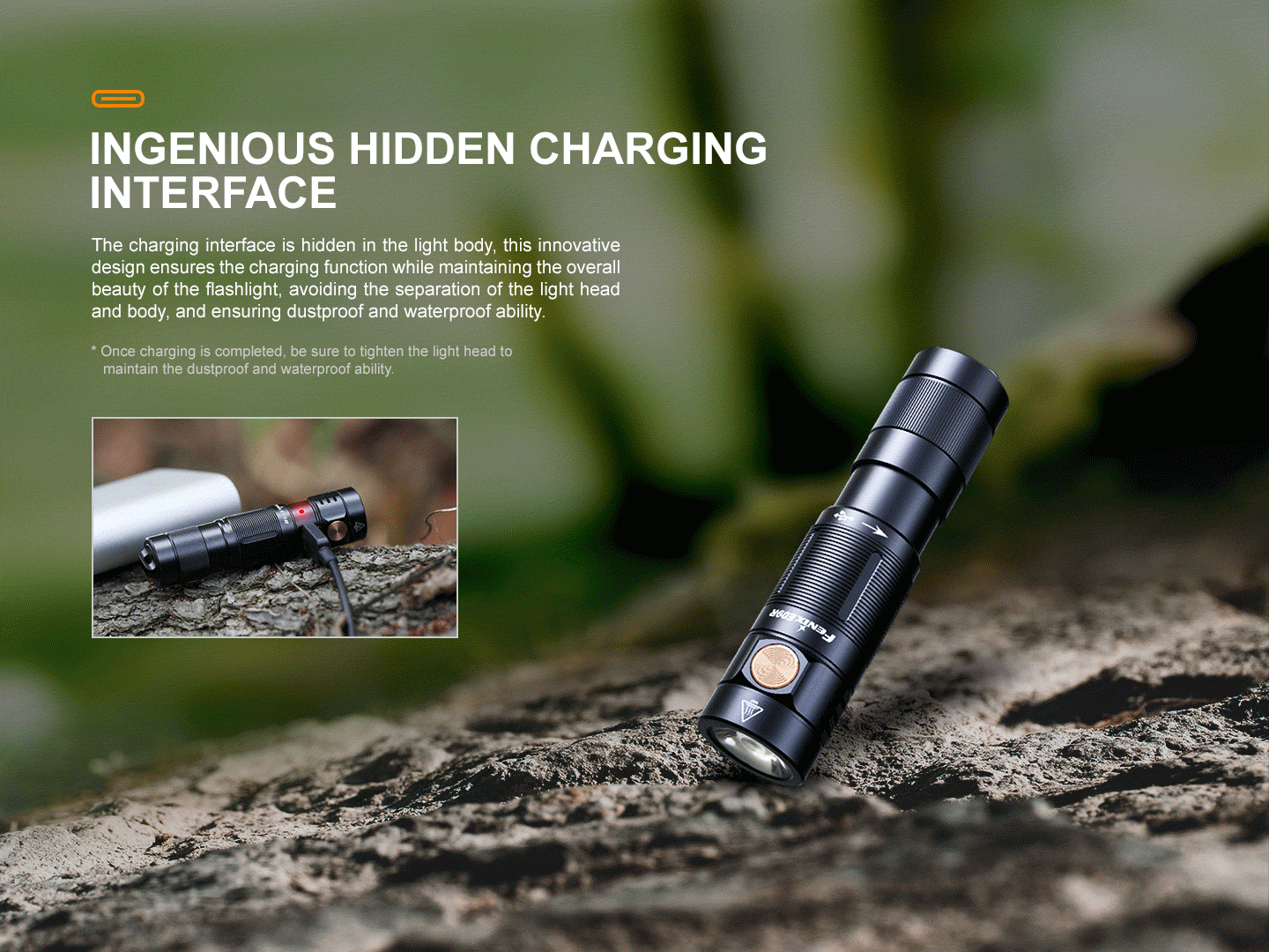 Fenix E09R 600 Lumens Rechargeable Compact Flashlight