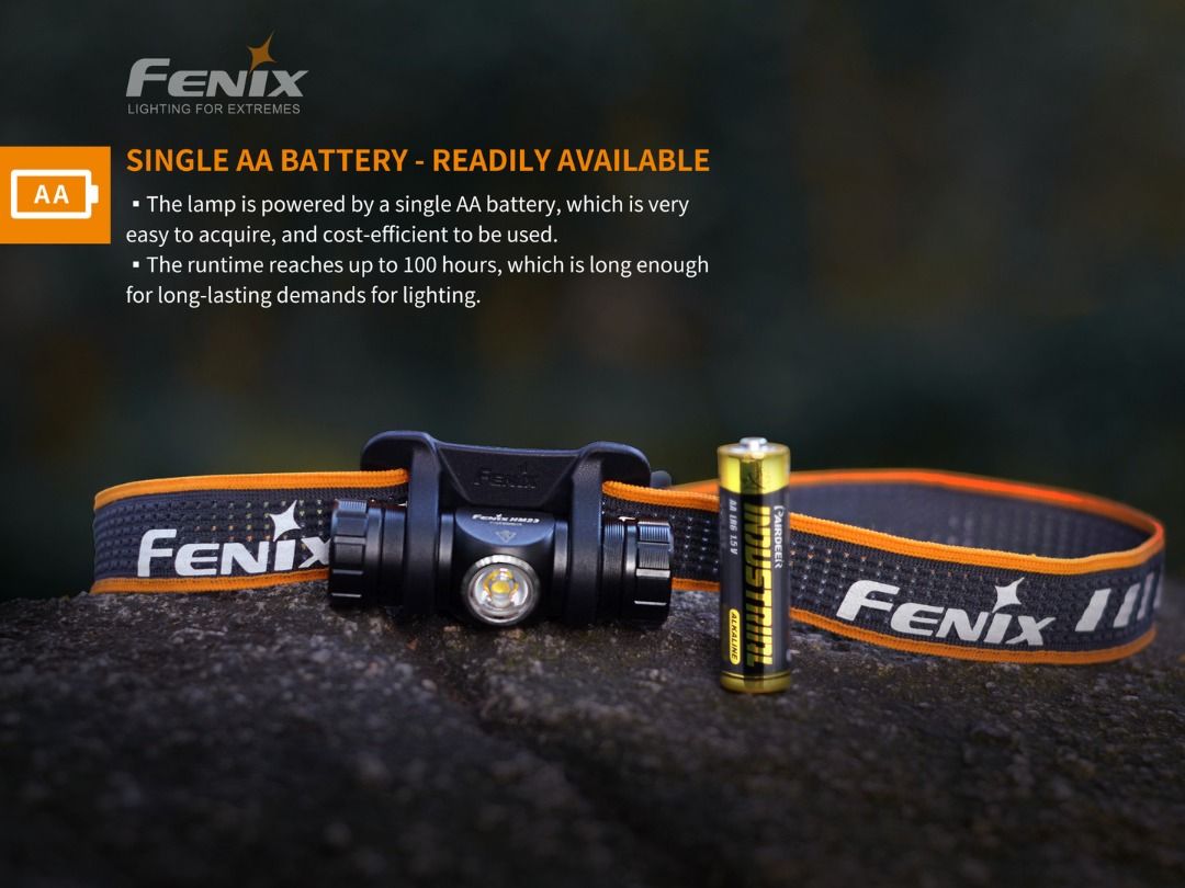 Fenix HM23 Compact Ultra-Light Headlamp For Fishing, Running, Hiking, Camping & Etc