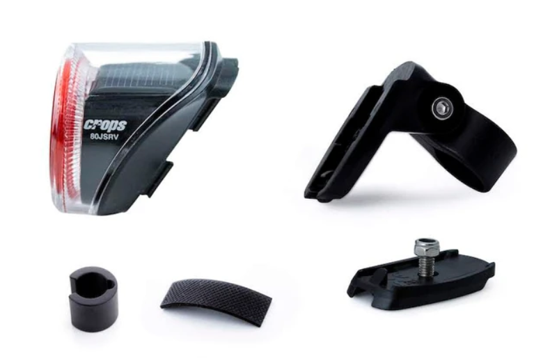 Crops Japan Rear Reflector With Solar Powered Night Blinker For Bike Mudguard & Seat Stay