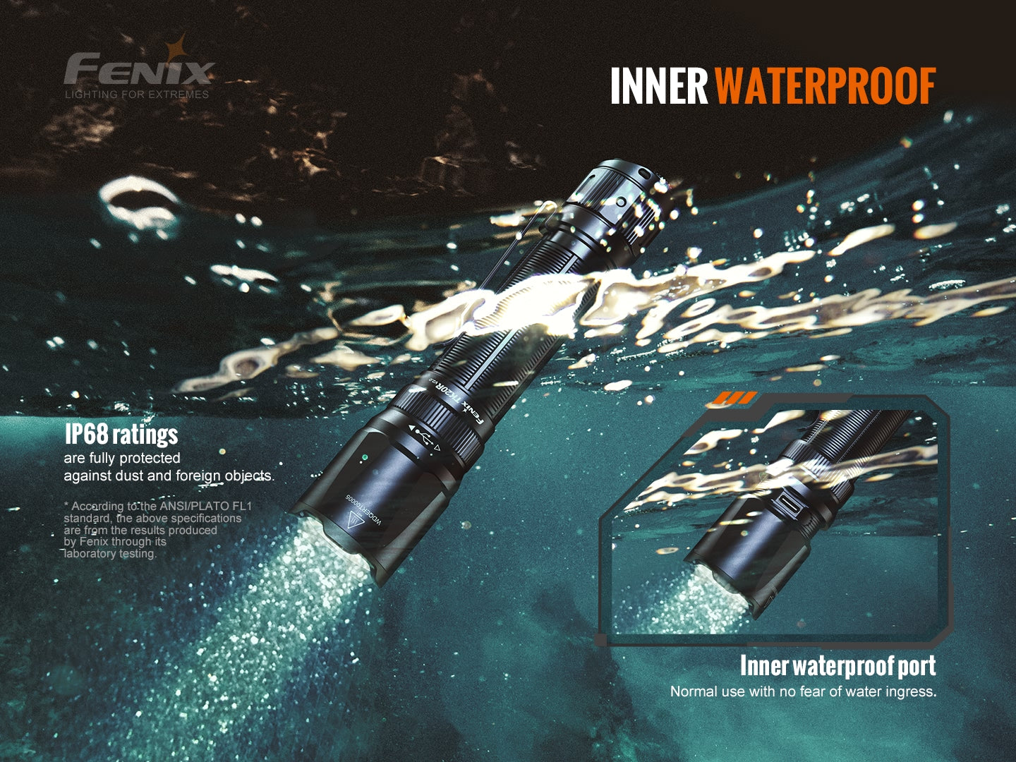 Fenix TK20R V2 Tactical Flashlight 3000 Lumens - 475 Meters Throw