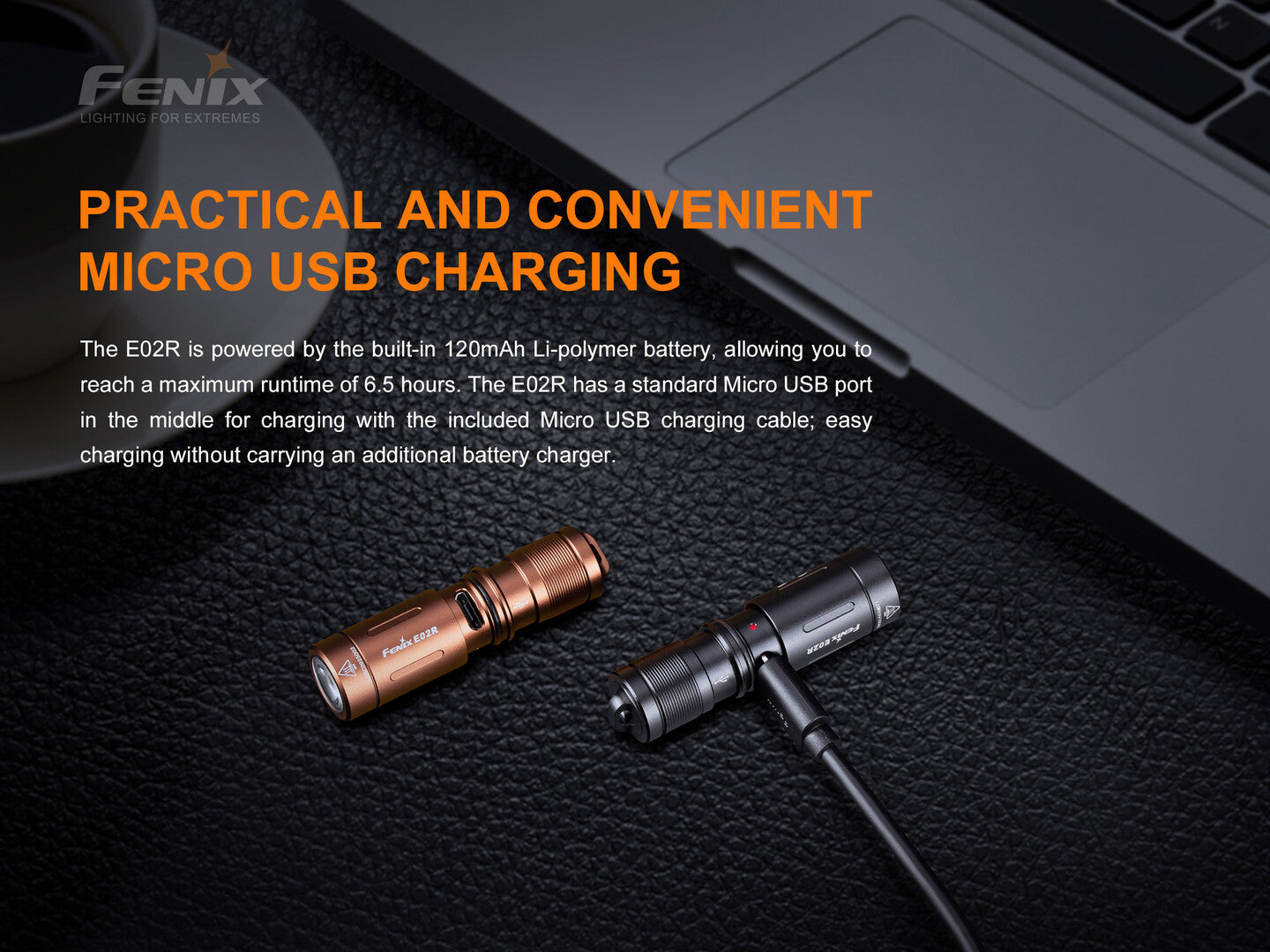 Fenix E02R Rechargeable Keychain Flashlight