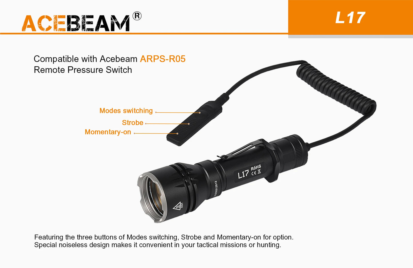 Acebeam L17 Compact Long Throw LED Flashlight