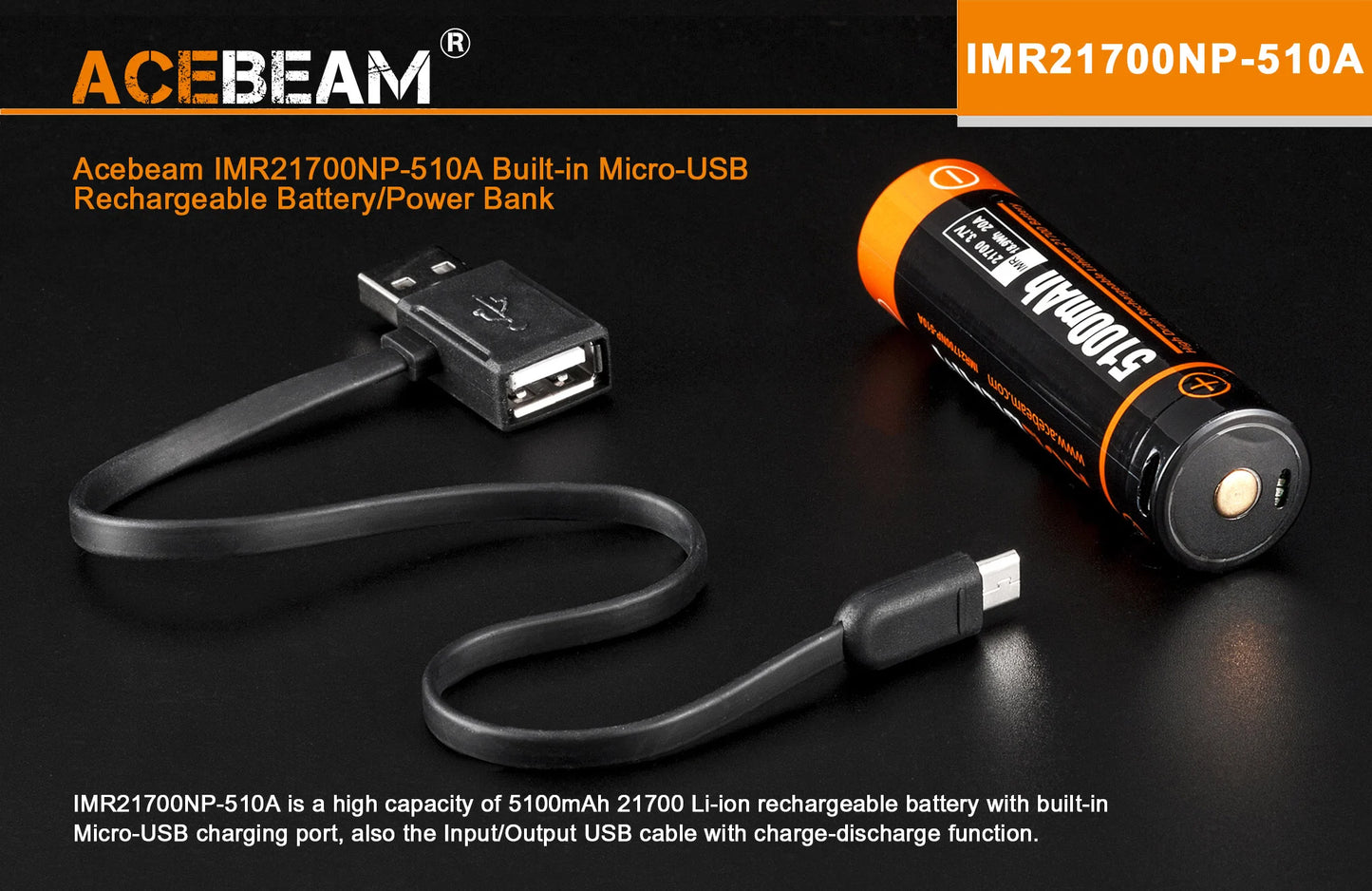 Acebeam D20 Dive Light 2,700 Lumens