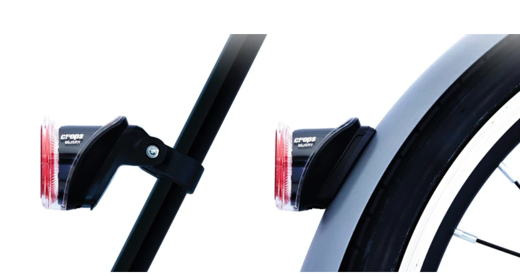 Crops Japan Rear Reflector With Solar Powered Night Blinker For Bike Mudguard & Seat Stay