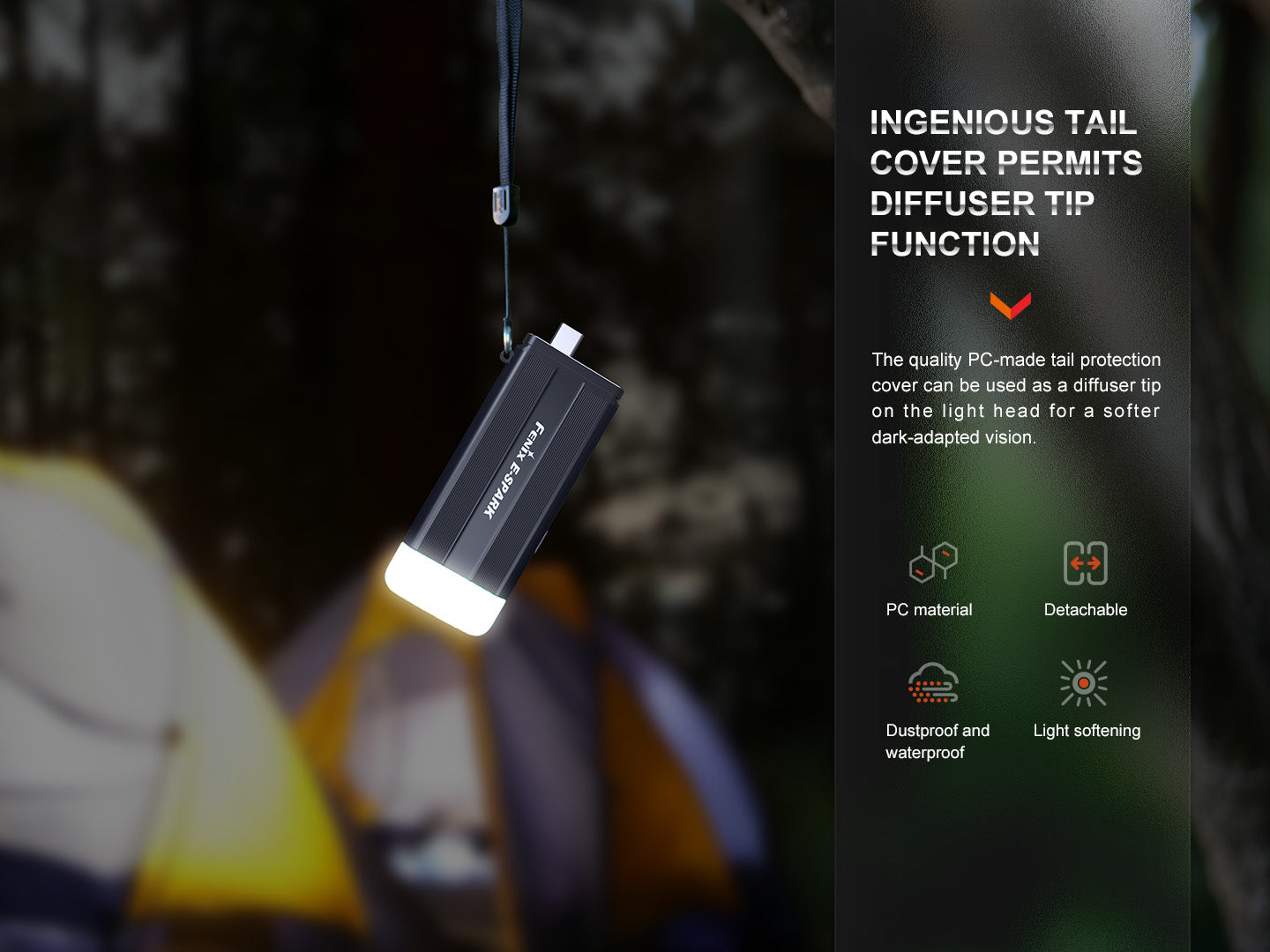 Fenix E-Spark Rechargeable Keychain Flashlight With Power Bank Feature