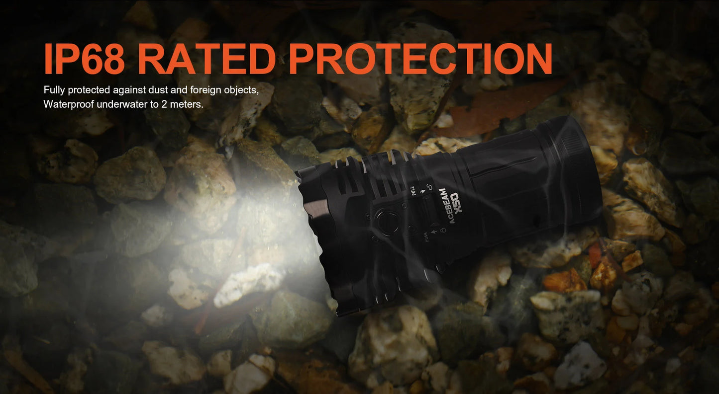 Acebeam X50 V2 Compact Handheld Searchlight / Flashlight 45,000 Lumens