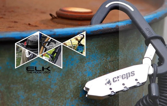 Crops Japan ELK Carabiner Hook With Number Lock & Coil Cable