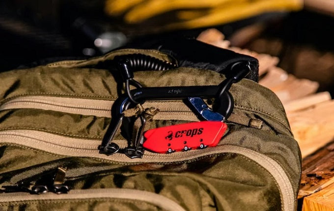 Crops Japan ELK Carabiner Hook With Number Lock & Coil Cable