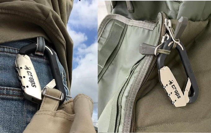 Crops Japan ELK Carabiner Hook With Number Lock & Coil Cable