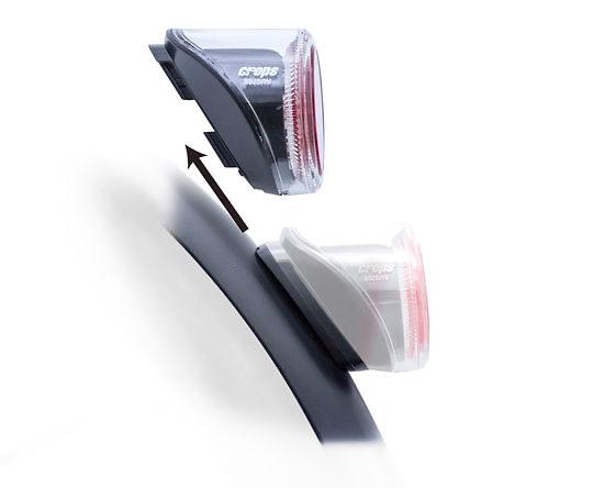 Crops Japan Rear Reflector With Solar Powered Night Blinker For Bike Mudguard & Seat Stay