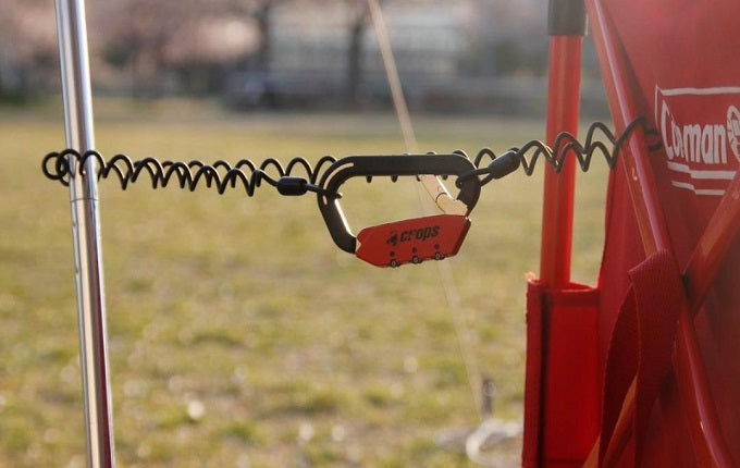 Crops Japan ELK Carabiner Hook With Number Lock & Coil Cable