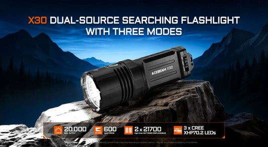 Acebeam X30 Dual Sources Tactical Search Light (20,000 Lumens)