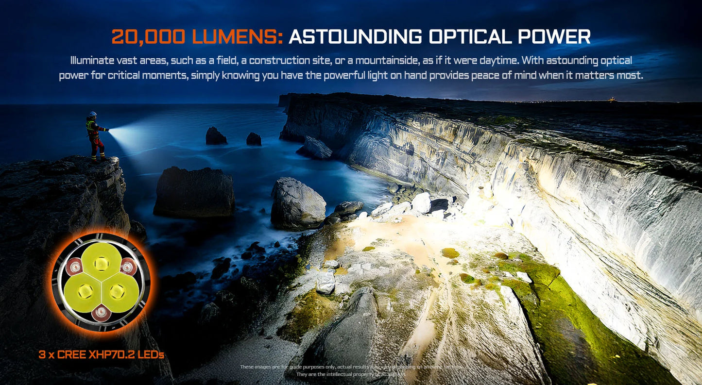 Acebeam X30 Dual Sources Tactical Search Light (20,000 Lumens)