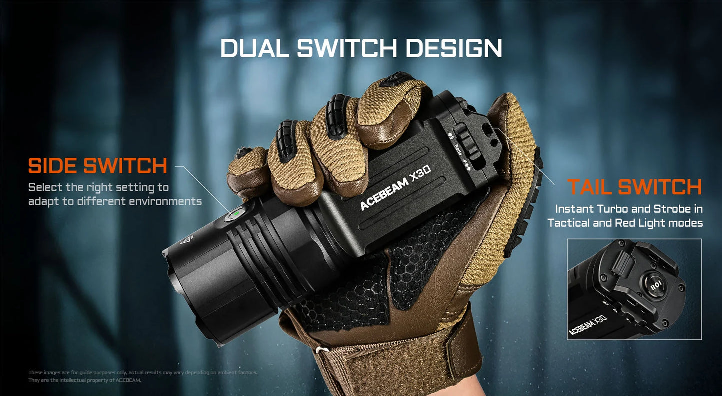 Acebeam X30 Dual Sources Tactical Search Light (20,000 Lumens)