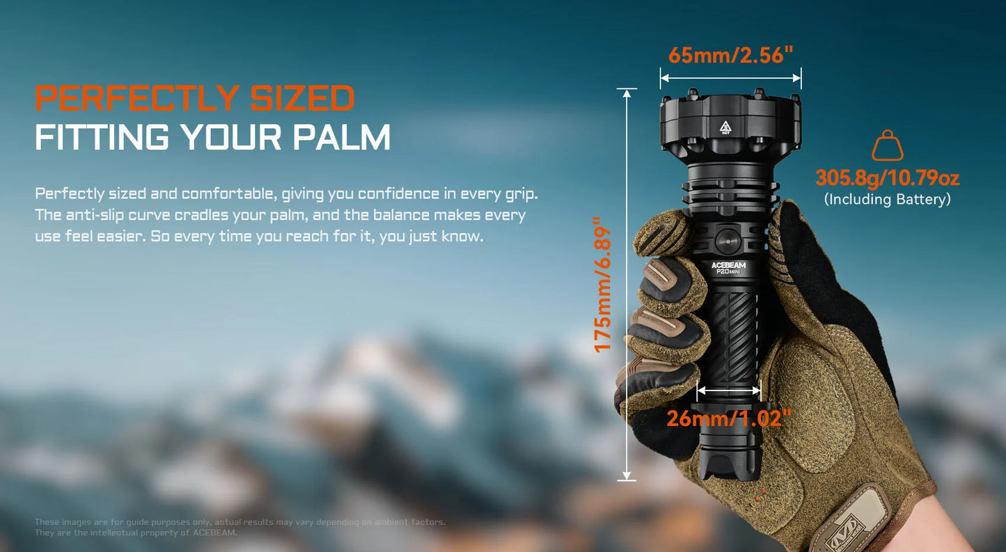 Acebeam P20 Mini Long Throw Flashlight [4,000 Lumens I 1,035 Meters]