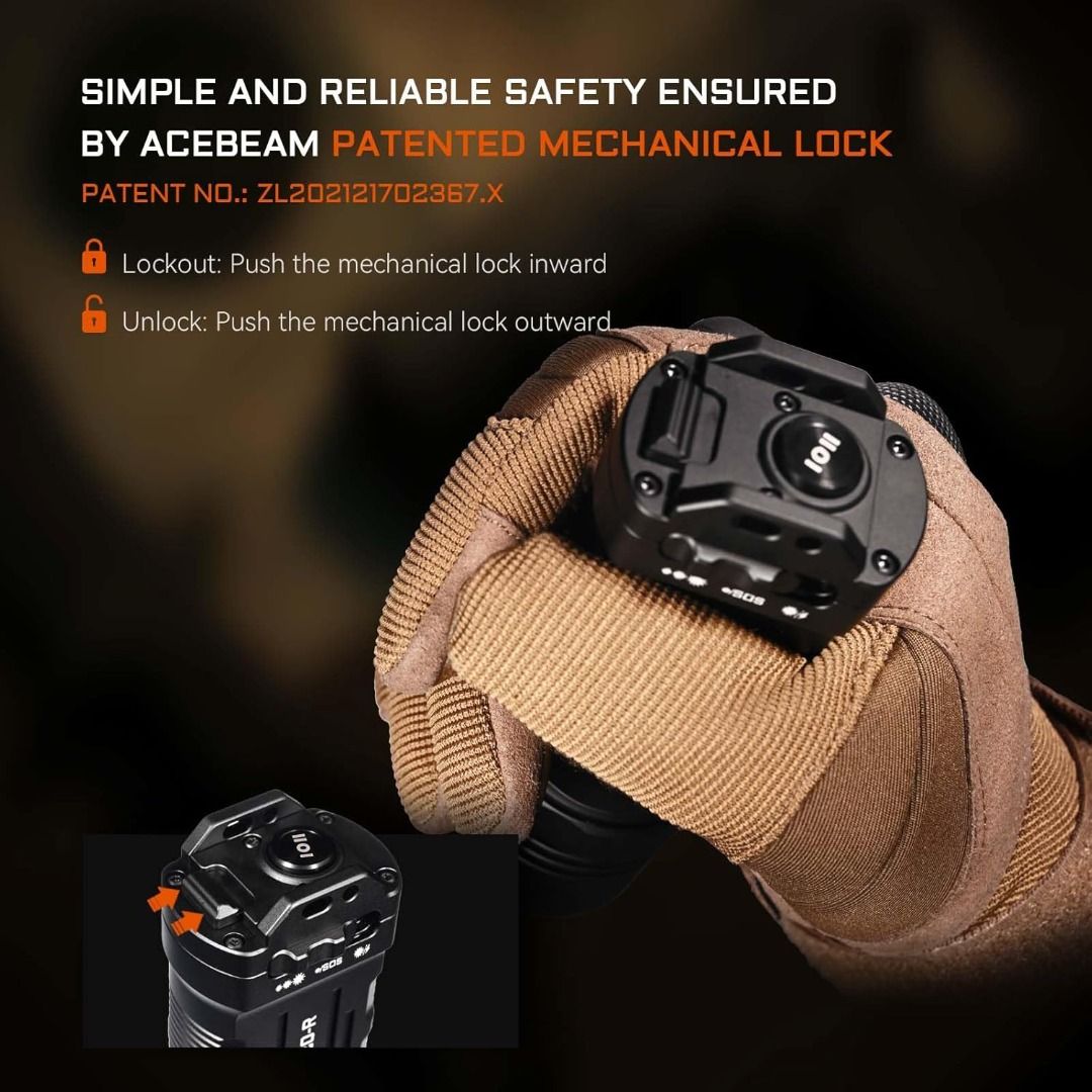 Acebeam X20-R Compact High Power Tactical Flashlight [10,000 Lumens]