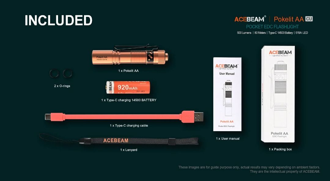 Acebeam Pokelite AA Copper EDC Flashlight