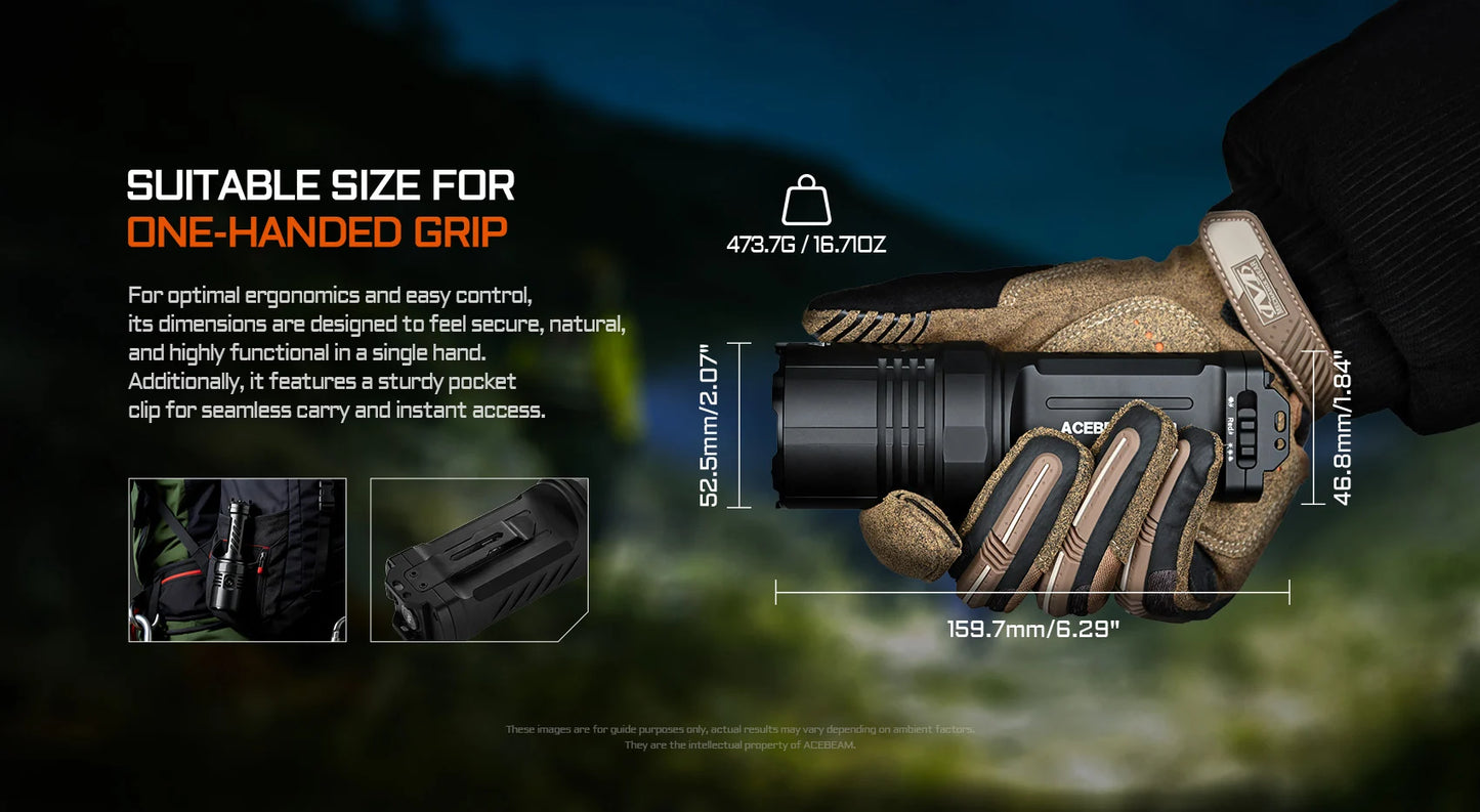 Acebeam X30 Dual Sources Tactical Search Light (20,000 Lumens)